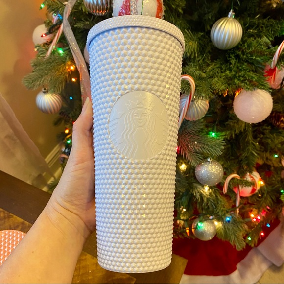 Starbucks Pink and White studded 24oz Tumblers - Picture 5 of 9